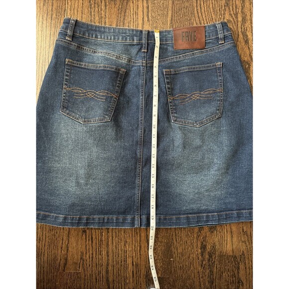 Frye Denim Jean Skirt Culver Wash Button Down Size 16 Light Wash Western Cowgirl - Picture 7 of 9